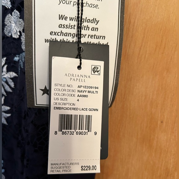 Adrianna Papell Embroidered Column Gown - Picture 6 of 7